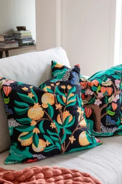 Kuddfodral Botanical Orange Svart