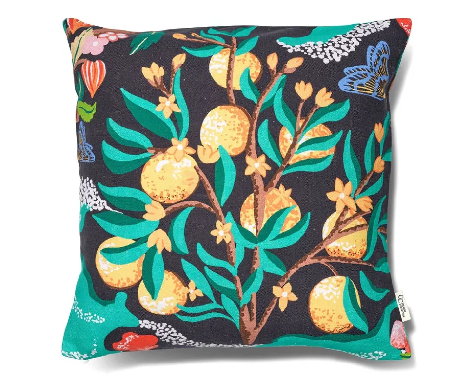 Kuddfodral Botanical Orange Svart
