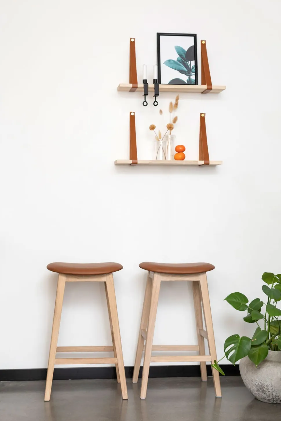 Kyoto Barpall Vitoljad Ek | Lädersits Cognac