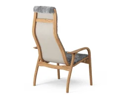 Lamino fåtölj Lackad bok | Fårskinn Scandinavian Grey