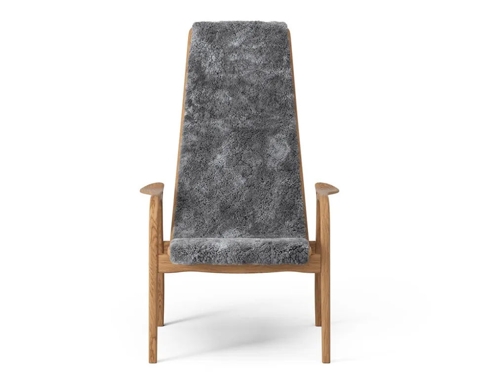 Lamino fåtölj Lackad bok | Fårskinn Scandinavian Grey