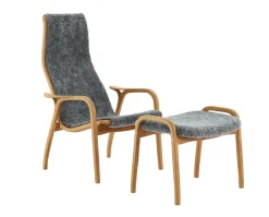Lamino fåtölj + pall Oljad ek | Fårskinn Scandinavian Grey