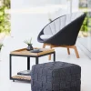 Level Soffbord Rektangulärt | Lavagrå | Teak