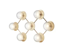 Liila 7 Vägglampa | Nordic Gold/Optic Clear