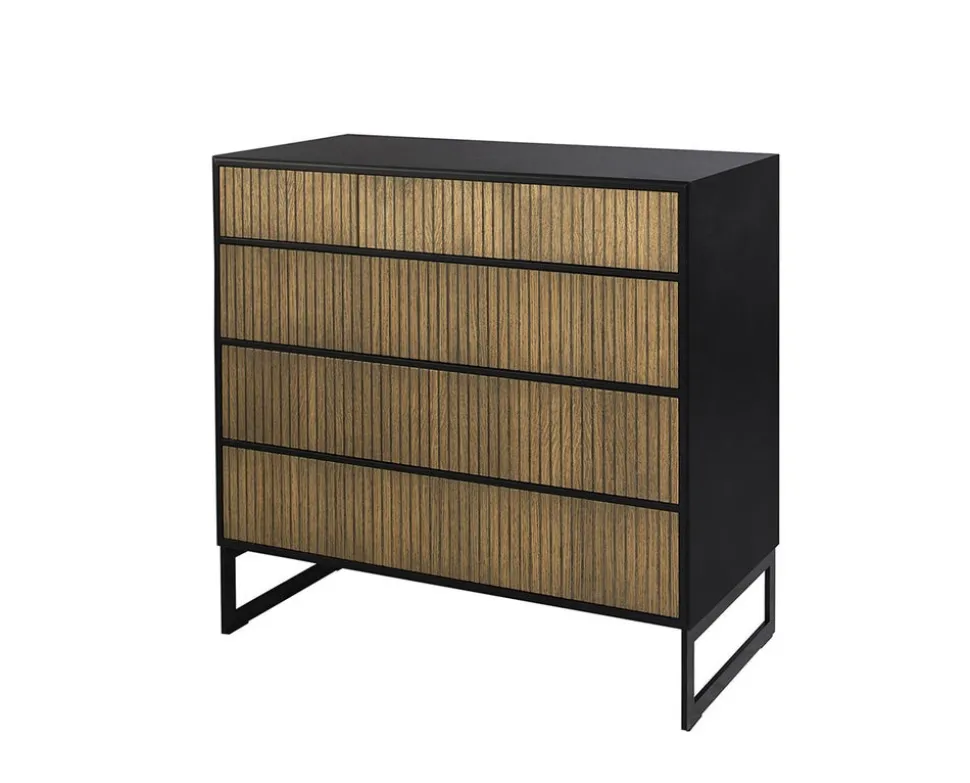 Line Byrå Burned Walnut/ Black | 3+3 Lådor