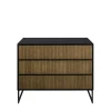 Line Byrå Burned Walnut/ Black | 3 Lådor
