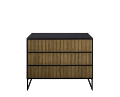 Line Byrå Burned Walnut/ Black | 3 Lådor