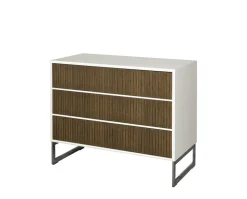 Line Byrå Burned Walnut/ White | 3 Lådor