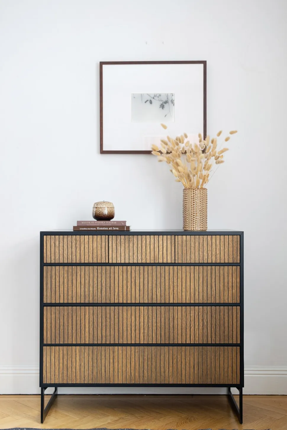 Line Byrå Burned Walnut/ White | 3+3 Lådor
