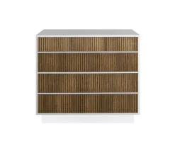 Line Byrå Burned Walnut/ White | 3+3 Lådor med Sockel