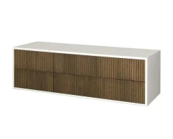 Line Byrå Burned Walnut/ White | 6 Lådor Vägghängd
