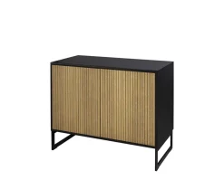 Line Skänk Burned Walnut/ Black | 2 Dörrar