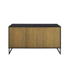 Line Skänk Burned Walnut/ Black | 3 Dörrar