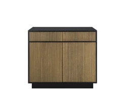 Line Skänk Burned Walnut/ Black | 2 Dörrar 2 Lådor med Sockel