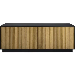 Line Skänk Burned Walnut/ Black | 4 Dörrar med Sockel