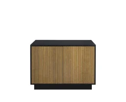 Line Skänk Burned Walnut/ Black | 2 Dörrar med Sockel