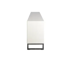 Line Skänk Burned Walnut/ White | 4 Dörrar