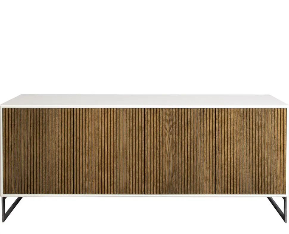 Line Skänk Burned Walnut/ White | 4 Dörrar