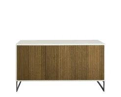 Line Skänk Burned Walnut/ White| 3 Dörrar
