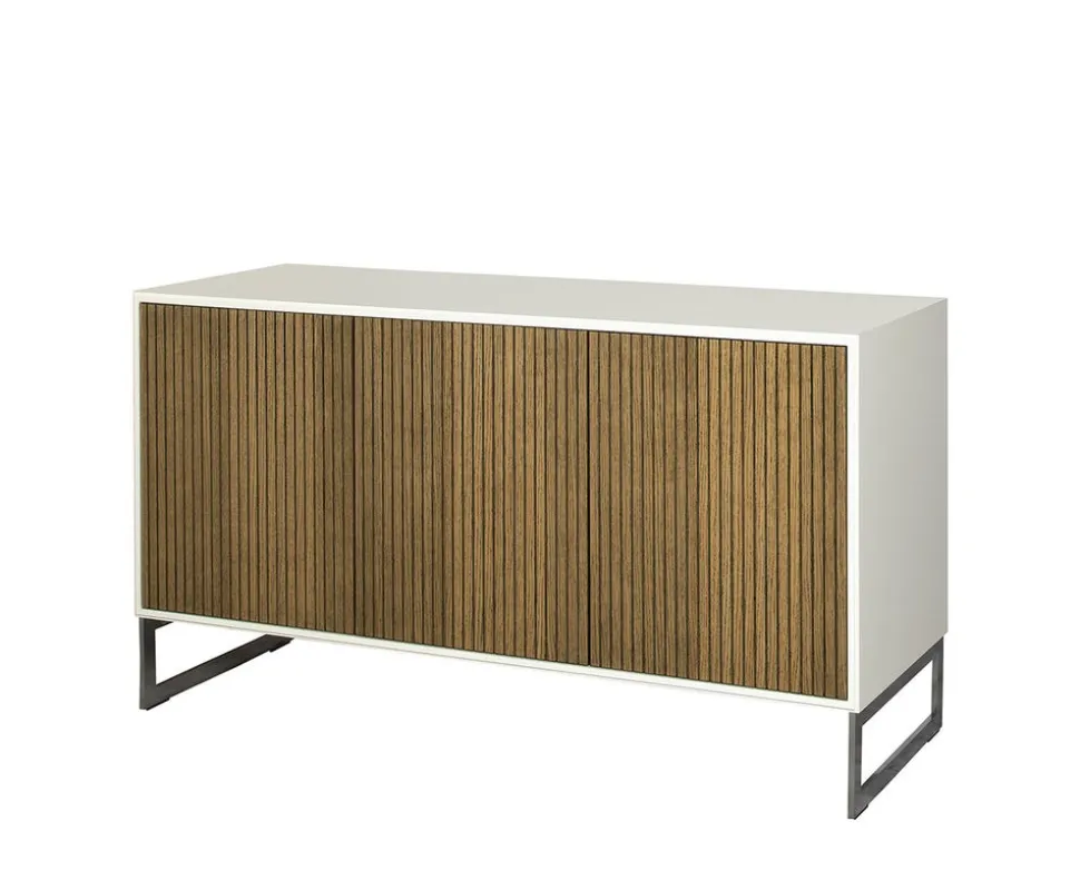 Line Skänk Burned Walnut/ White| 3 Dörrar