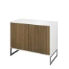 Line Skänk Burned Walnut/ White | 2 Dörrar