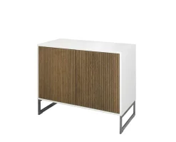 Line Skänk Burned Walnut/ White | 2 Dörrar