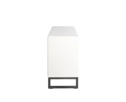 Line Skänk Burned Walnut/ White | 2 Dörrar