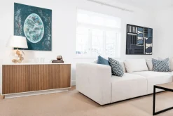 Line Skänk Burned Walnut/ White | 2 Dörrar