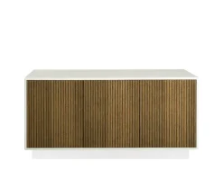 Line Skänk Burned Walnut/ White | 3 Dörrar med Sockel