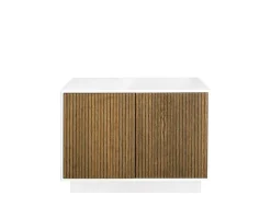 Line Skänk Burned Walnut/ White | 2 Dörrar med Sockel