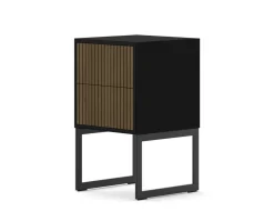 Line Sängbord Burned Walnut/Black Golvstående