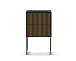 Line Sängbord Burned Walnut/Black Golvstående