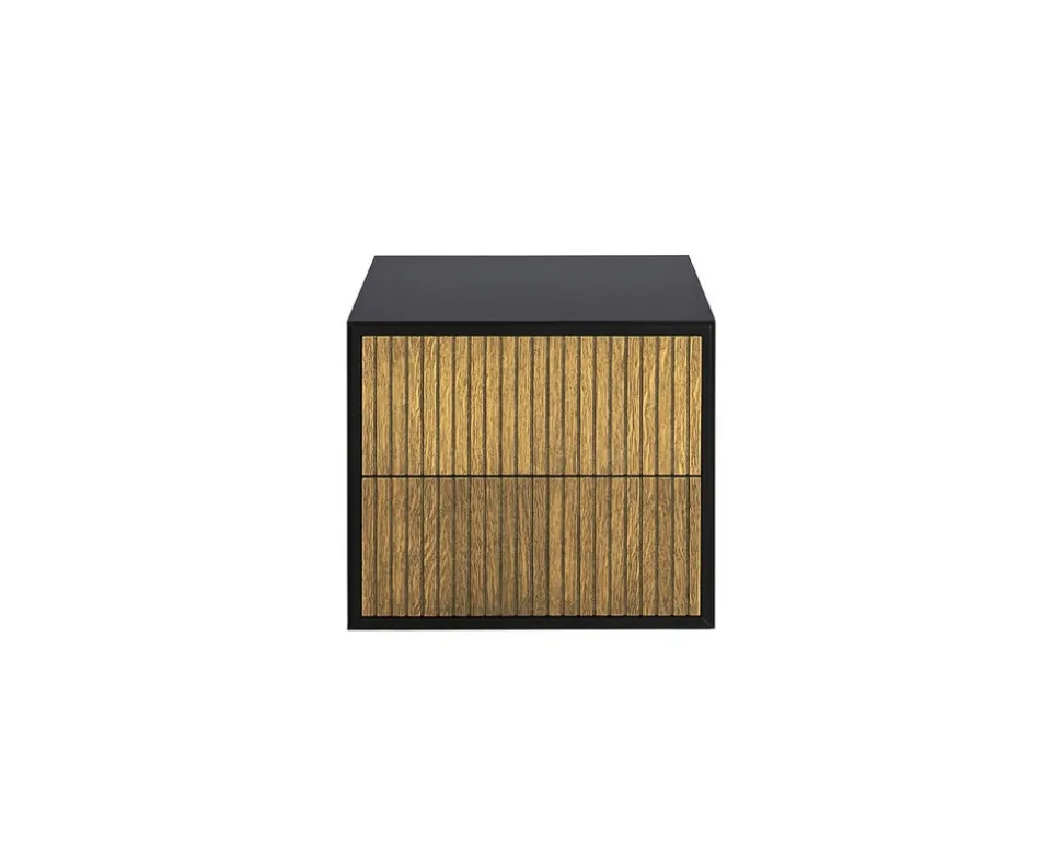 Line Sängbord Burned Walnut/Black Vägghängd