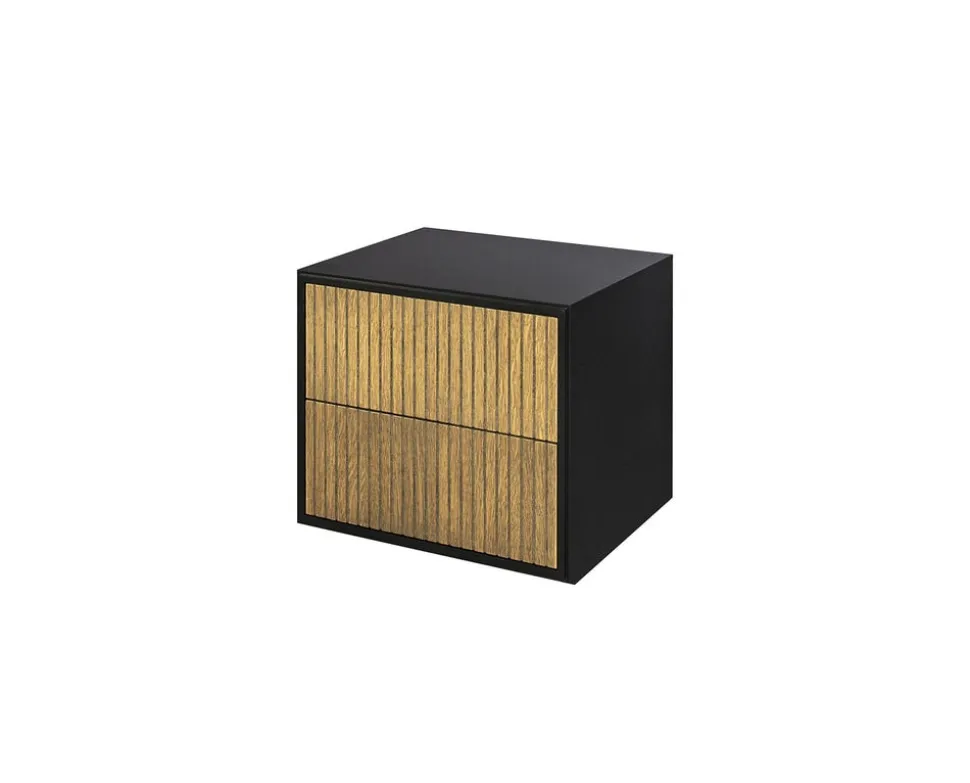 Line Sängbord Burned Walnut/Black Vägghängd
