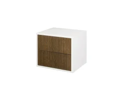 Line Sängbord Burned Walnut/White Vägghängd