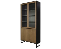 Line Vitrinskåp Burned Walnut/ Black