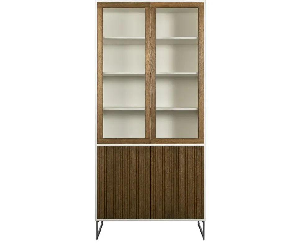 Line Vitrinskåp Burned Walnut/ White