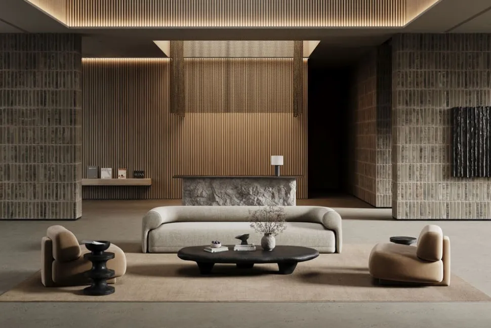 Lobby Matta 400x400 | Beige med Langett