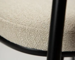 Lobe Stol | Svart PU/Simply Beige Bouclé/Svart Metall