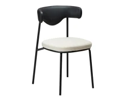 Lobe Stol | Svart PU/Simply Beige Bouclé/Svart Metall