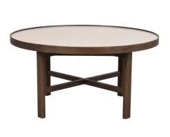 Marsden Soffbord Ø90 | Keramik / Brunlackad Ek