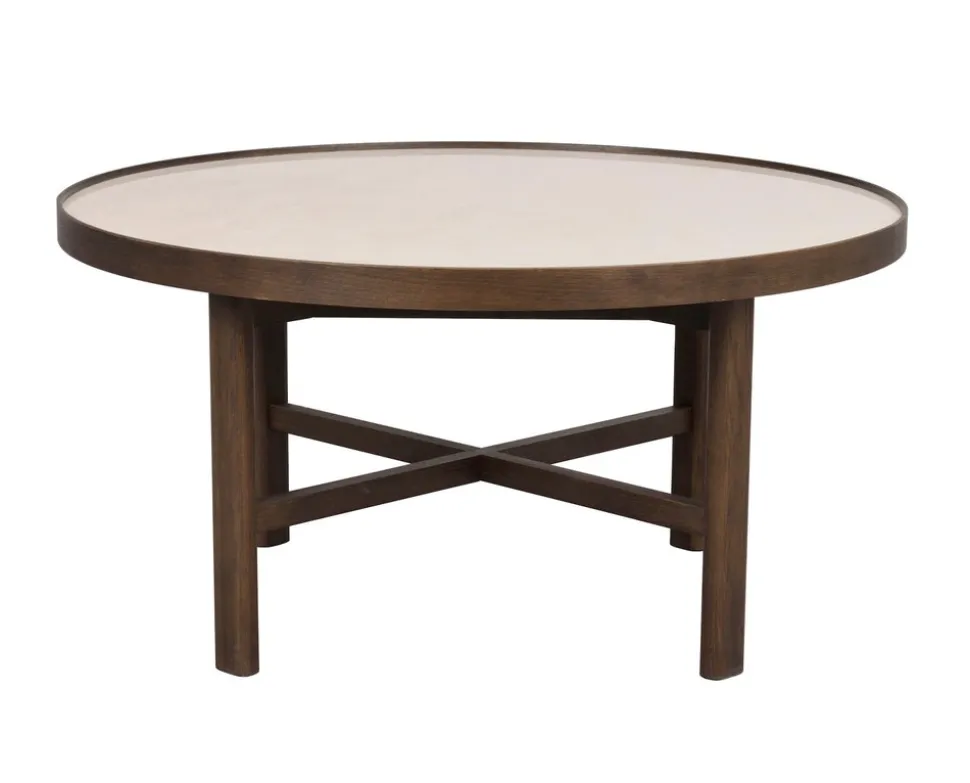 Marsden Soffbord Ø90 | Keramik / Brunlackad Ek