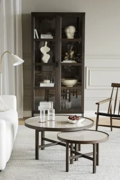 Marsden Soffbord Ø60 | Keramik / Brunlackad Ek
