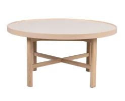 Marsden Soffbord Ø90 | Keramik / Vitpigm. Ek