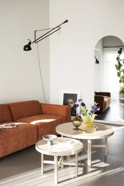 Marsden Soffbord Ø60 | Keramik / Vitpigm. Ek