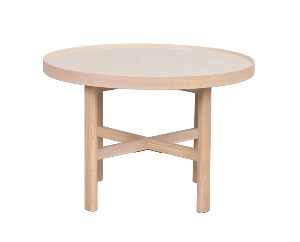 Marsden Soffbord Ø60 | Keramik / Vitpigm. Ek