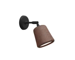 Material Vägglampa Rökt ek