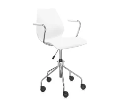 Maui karmstol med hjul | Zinc White
