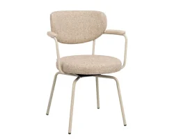 Merrick Karmstol | Mörkbeige | Beige Metall