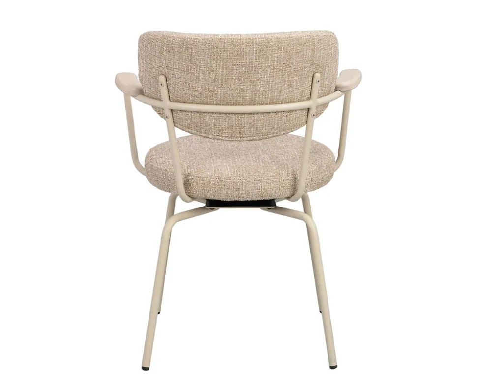 Merrick Karmstol | Mörkbeige | Beige Metall